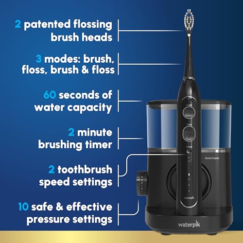 Waterpik Sonic-Fusion Electric Toothbrush & Water Flosser - Black