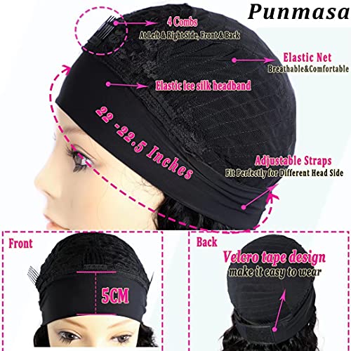 Punmasa Headband Wig Human Hair Deep Wave 12 Inches