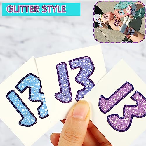 36 Pcs Glitter Concert Merch,13 Temporary Tattoo,13 Tattoo, Hand tattoo, Star Temporary Tattoos, Concert Accessories for Singer Gifts