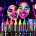 8-Color UV Neon Body Paint Pen Set - Luminous Face Tattoo Marker Kit