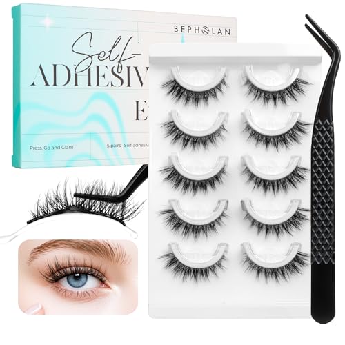 Self Adhesive Eyelashes No Glue Needed Reusable 5 Pairs