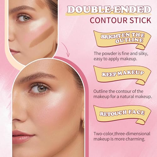 6-Color Cream Contour Stick Kit with Highlighter & Bronzer