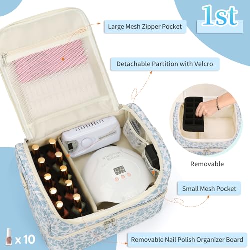 CUBETASTIC Nail Polish Organizer Case - Holds 45 Bottles