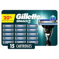 Gillette Mach3 Men's Razor Blade Refills, 15-Pack