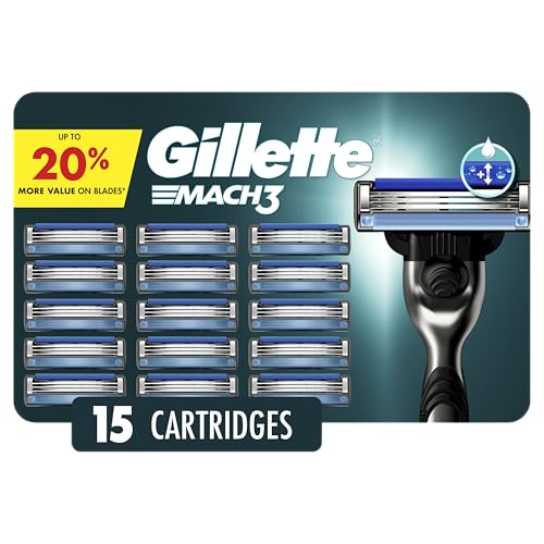 Gillette Mach3 Men's Razor Blade Refills, 15-Pack