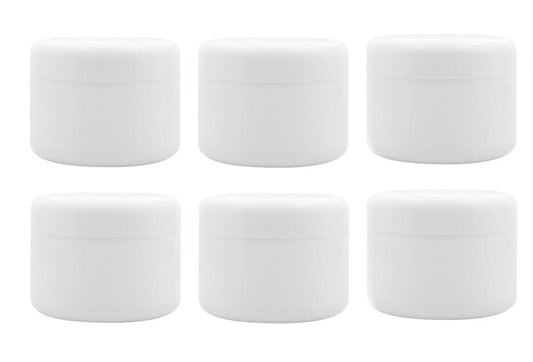 Ericotry 6PCS White Plastic Jar with Dome Lid 8 Oz (250g) Refillable Make-up Cosmetic Jars Empty Face Cream Lotion Storage Container Pot Case Plastic Storage Containers for Household or Domestic Use