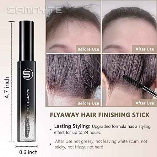 Samnyte Hair Finishing Stick, (3 Pack) Flyaway Tamer for Baby Hair and Women's Hairstyling, with Shiny Mascara for Broken Flyaways