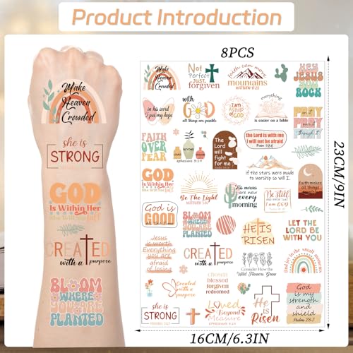 Boho Christian Temporary Tattoos - 200+ Bible Verse Stickers