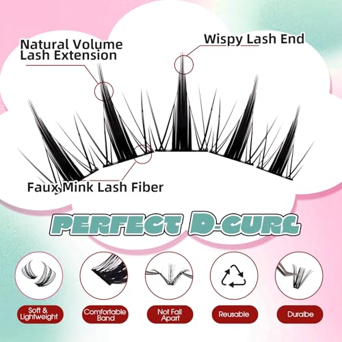 FADVAN 140Pcs Anime Lash Clusters with Spikes - DIY Eyelash Extensions