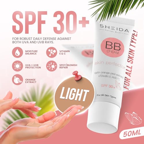 Sheida BB Cream SPF 30+ with Vitamin C & E, 50ml
