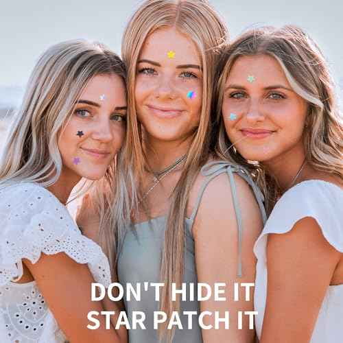 Pimple Patches for Face, 3 Size 280 Counts Hydrocolloid Acne Patches, Cute Star Pimple Stickers with Salicylic Acid, Tea Tree Oil & Calendula Oil, for Covering Zits and Blemishes