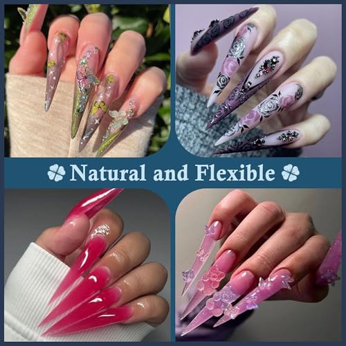 Luckyfairy XXL Stiletto Nail Tips Full Cover Pre-Etched & Pre-Buff - Half Cover Variant
