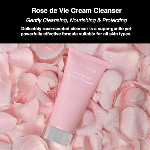 Dr Sebagh Rose de Vie Cream Cleanser (3.4 fl oz) - Gentle Facial Cleanser & Makeup Remover - Hydrating Skin Cleanser for Dry & Sensitive Types - Luxury Facial Cleansing Product