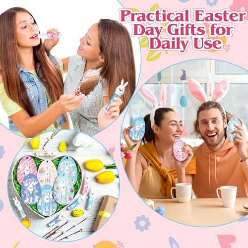 Loopeer 36 Pcs Easter Gifts Bulk Bunny Lip Balm Beeswax Moisturizing 0.18 oz Spring Basket Stuffers Christian Church Party Favors Easter Egg Goodie Bag Fillers for Women Adult Employee Coworker
