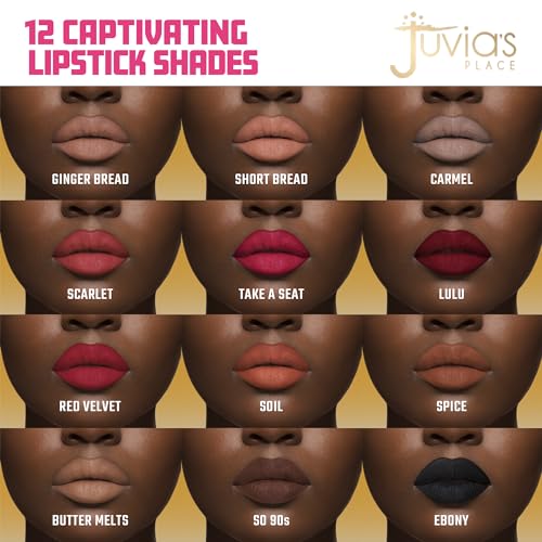 Juvia's Place Velvety Matte Liquid Lipstick Spice - Hydrating, Long-Wearing, Velvety Soft & Feather Light - Hyperpigmented Creamy Matte Lipstick for Women