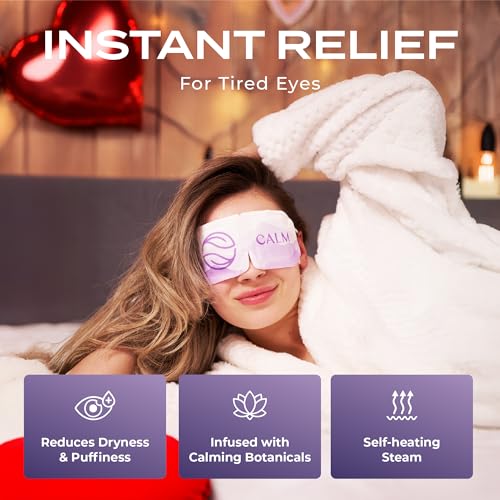 Body Restore Self Heating Warm Compress for Dry Eyes 5 Pack - Heated Eye Mask for Fast Relief, Birthday Gifts for Women, Men, Travel Essentials, Stye Eye Treatment, Eye Patch, Relaxation - Lavender