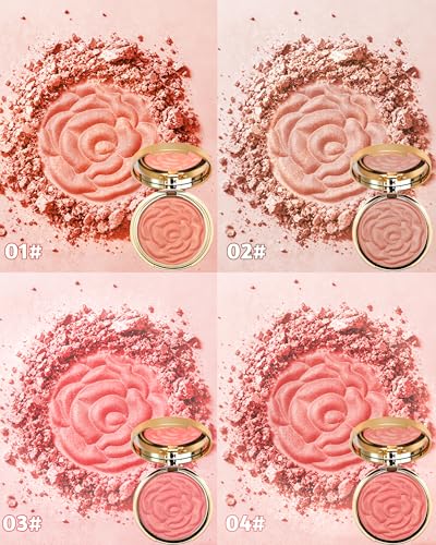 Peach Pink Blush Palette - Silky Shimmer Glow for Cheeks