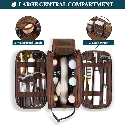 PAVILIA Large Toiletry Bag for Men - Water Resistant Travel Dopp Kit