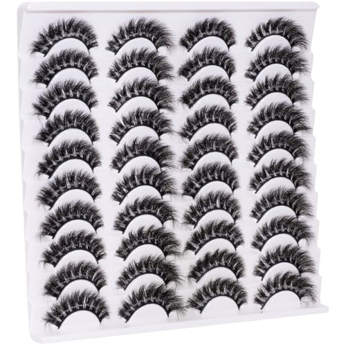8D Faux Mink Lashes 20 Pairs - Soft Volume Cat Eye False Eyelashes
