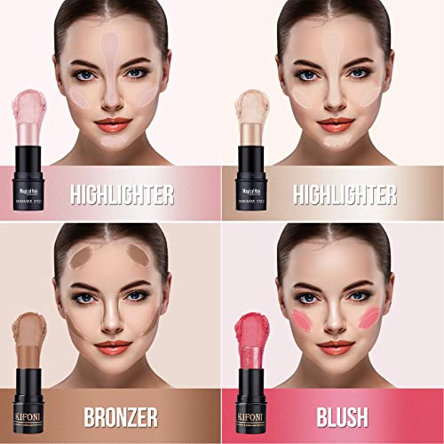 4-in-1 Contour Stick Kit - Blush, Bronzer & Highlighter