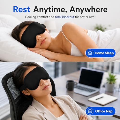 Cooling Sleep Mask with Mulberry Silk & Gel Pack