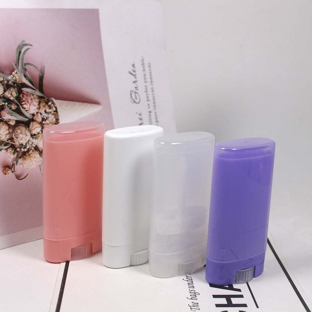 10 PCS plastic empty 15g Pink oval shape lip balm tube deodorant containers 0.5oz lipstick tube small wax packing container