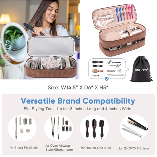 Hair Tool Travel Organizer Case with Detachable Dividers