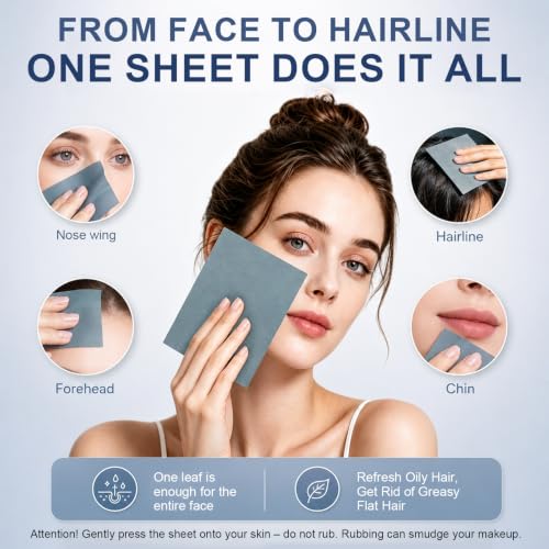Oil Blotting Sheets XXL for Face, 160x120mm, 100pcs