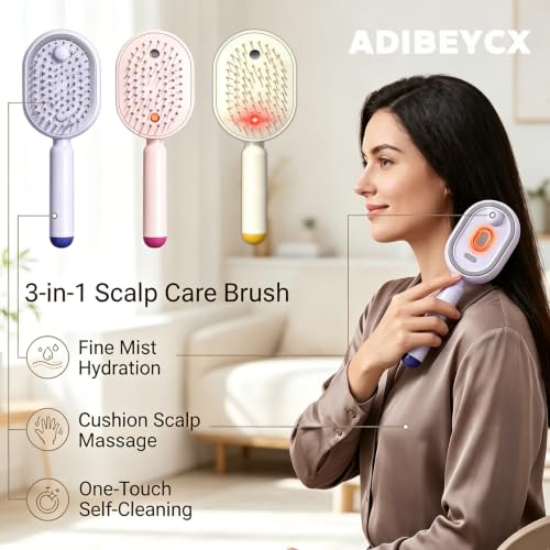 Electric Spray Air Cushion Hair Brush & Scalp Massager - Beige