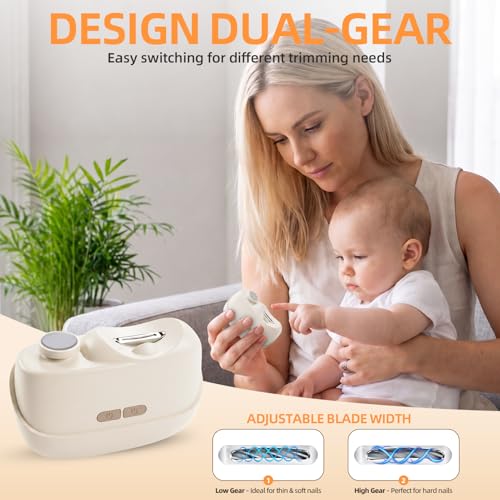 Jzzuau Beige 3-in-1 Electric Nail Clipper & Trimmer for Adults & Seniors