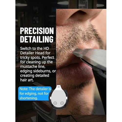 Beard Trimmer for Men, 120-Min Cordless Runtime, 0.5mm Precision Dial (40 Settings) - Constant Power Motor & IPX7 Waterproof Hair Clipper Kit with Detailer & Nose Trimmer, USB-C Quick Charge