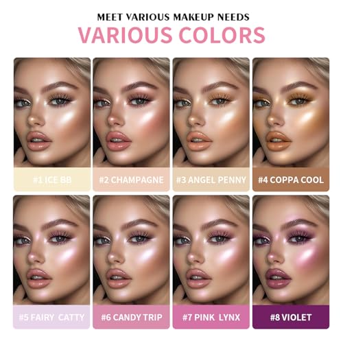 Aseawave 8-Color Cream Blush Palette | Waterproof & Buildable