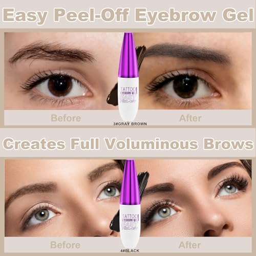 HULYHDP Peel-Off Eyebrow Gel - 2Pcs Waterproof Black Tint