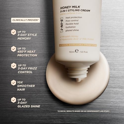 Gisou Honey Milk 5-in-1 Styling Cream - Heat Protection & Frizz Control