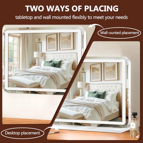23" x 18" Lighted Vanity Mirror with 3 Color Dimmable LED