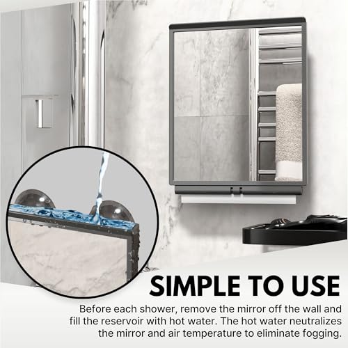 Fogless Shower Mirror with Squeegee by ToiletTree Products