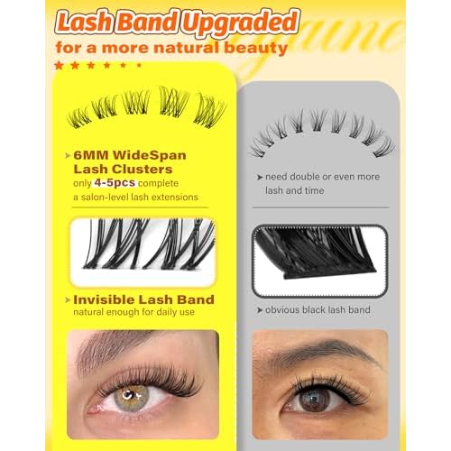 Natural Lash Clusters Clear Band Wispy Cluster Eyelash Extensions Fairy Eyelash Clusters For Daily Look Individual Lashes Natural Look 8-16MM 120Pcs by Zegaine