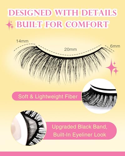 Self-Adhesive Eyelashes 14mm Waterproof Reusable Strip Lashes