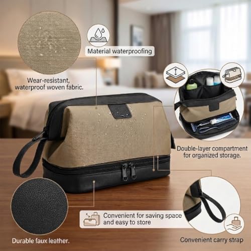 Wet Dry Toiletry Bag Waterproof Double Layer Storage