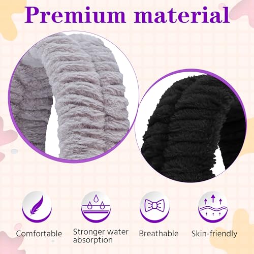 Microfiber Spa Headband 2-Pack, Makeup Hair Band