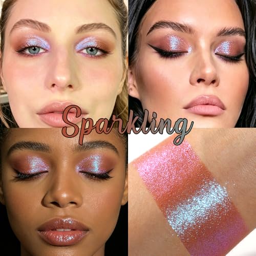 Afflano Multichrome Purple Blue Eyeshadow – Holographic Shimmer
