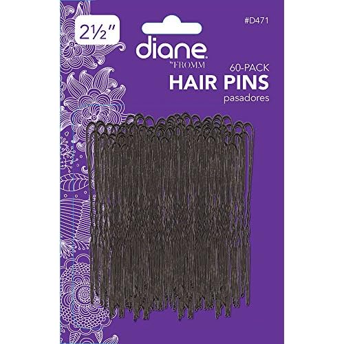 Diane Hair Pins, Black, 2.5" (Pack of 2)