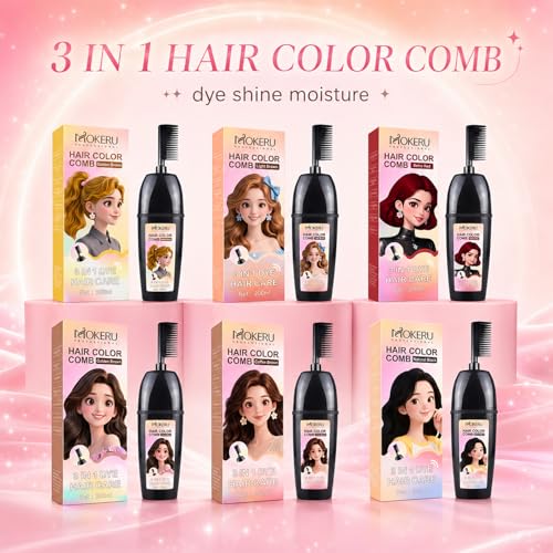 3-in-1 Herbal Hair Coloring Comb - Ammonia-Free Gray Coverage