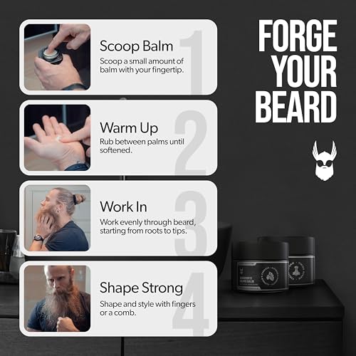 The Beard Struggle Warrior¡¯s Beard Balm - Silver Collection, Viking Storm - Non-Greasy Low-Hold Formula, Luxurious Cologne-Grade Fragrances 100% Natural Ingredients - 50g / 1.76 US. oz.