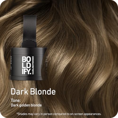 Boldify Hairline Powder Dark Blonde 0.16oz Root Touch Up Compact - Instant Hair Concealer for Thinning Hair, Stays All Day