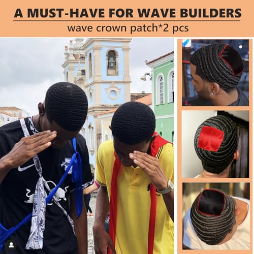 Double Layer Silk Wave Crown Patches (2 Pack) for 360 Waves Compression