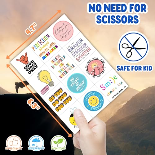 96PCS Motivational Pre-Cut Temporary Tattoos - Inspirational Quote Tattoos for Women, Adults, Teens, and Kids - Birthday Party Favors, School Prizes, Rewards, and Gifts