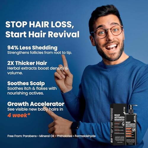 Root Activator Hair Growth Shampoo for Men, 10.1 fl oz
