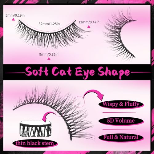 7 Pairs 5D Wispy Cat Eye False Eyelashes - Fluffy Handmade Lashes