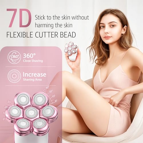 Rechargeable Electric Razor for Women - Waterproof Shaver for Legs, Face & Body